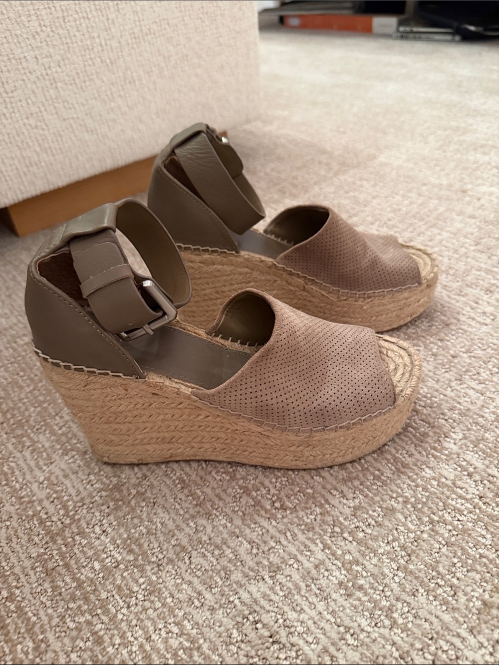 Marc Fisher Wedge Espadrille Sandals in Taupe - Women